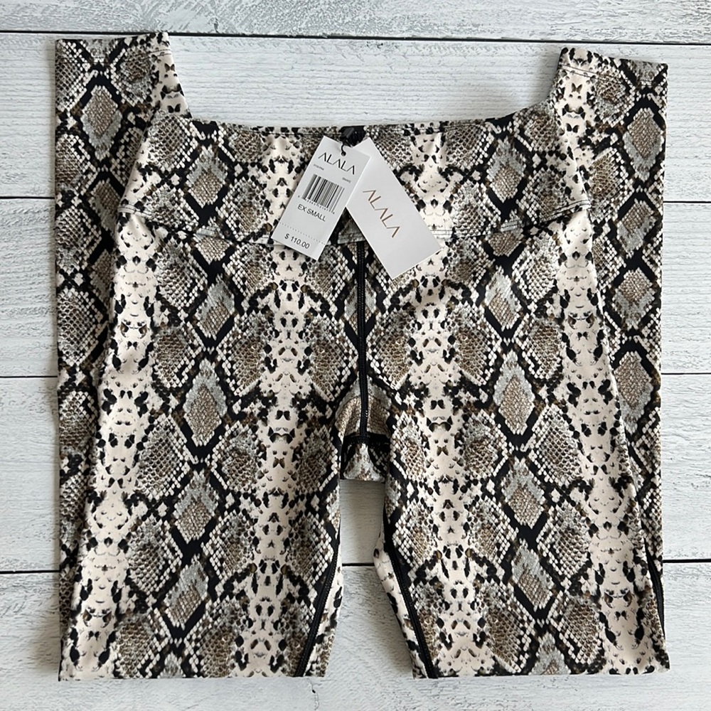 Alala NWT Captain Snakeskin Print Ankle Leggings XS